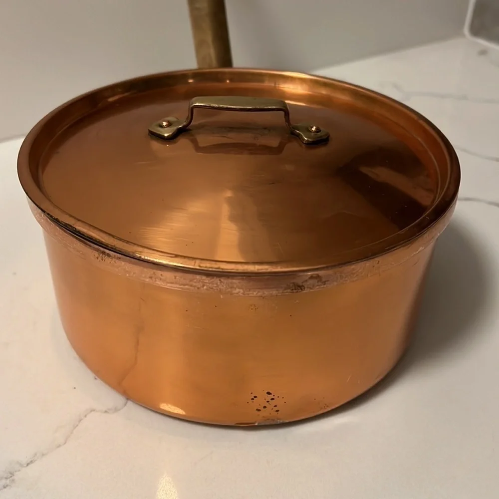 2.5Q Copper Sauce Pan Pot with Lid